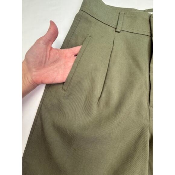 Everlane Olive Wide-Leg Crop Pants Women’s Size 2S Tencel Organic Cotton - Picture 10 of 16
